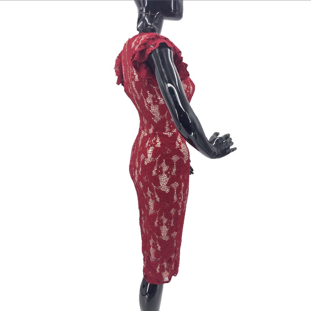 ➡️Host Pick⬅️ XOXO Red Crochet Floral Dress Small - Picture 4 of 7